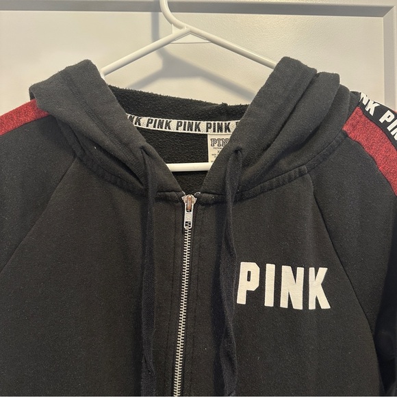 PINK by Victorias Secret Black Zip Up Hoodie Sweater Size XS Women’s - Picture 4 of 8